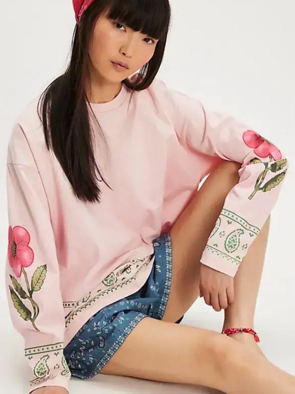 EUC Free People x FOUND Unisex Folklore Long Sleeve Tee